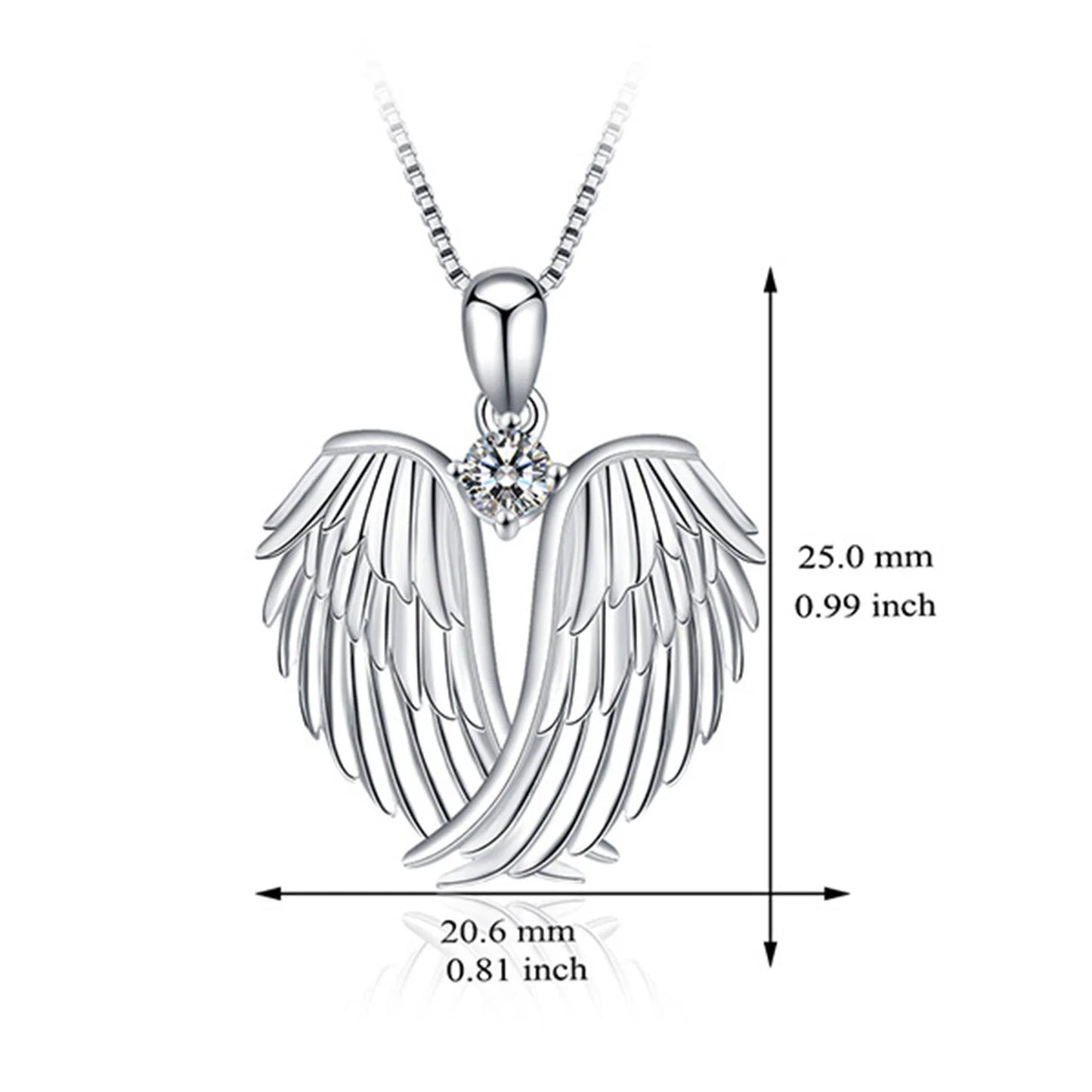 Jewelry on Clearance！Necklaces for Women Angel Wings Necklace 925 Sterling Silver Guardian Angel Wings Pendant Birthstone Necklace for Women Jewelry Gifts