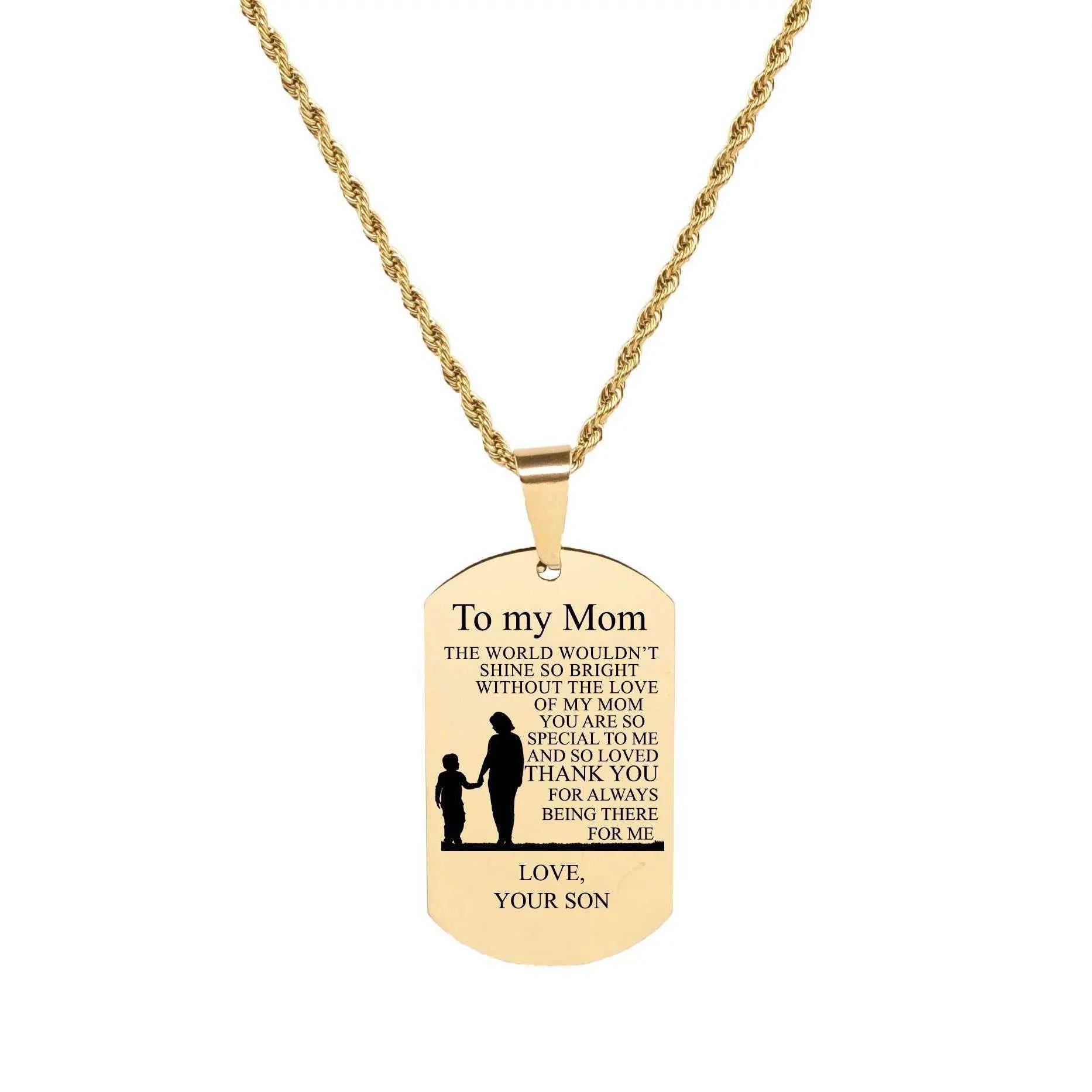 Sentiment Tag Necklace - to GRANDMA from GRANDSON